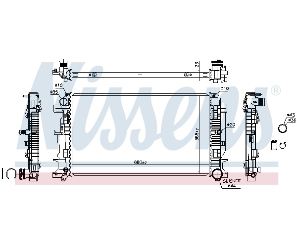 Radiator, engine cooling - 67156A NISSENS