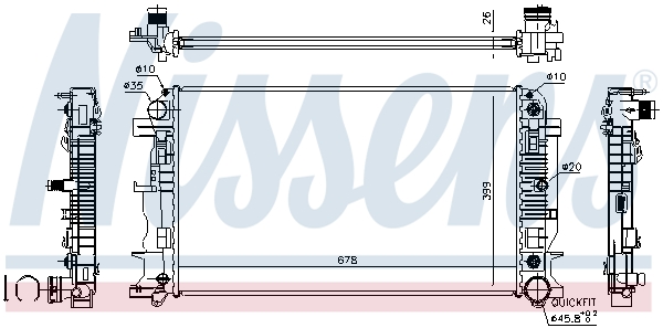 Radiator, engine cooling - 67157A NISSENS