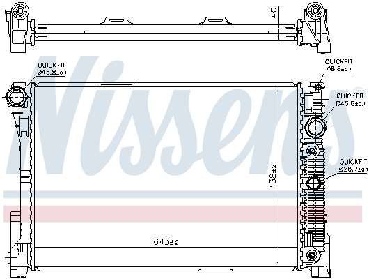 Radiator, engine cooling - 67162 NISSENS