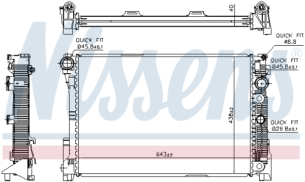 Radiator, engine cooling - 67163 NISSENS