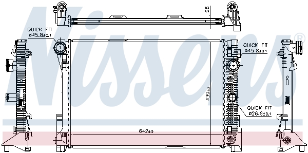 Radiator, engine cooling - 67168 NISSENS