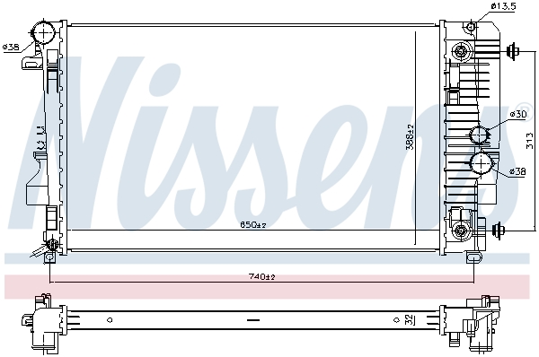 Radiator, engine cooling - 67174 NISSENS