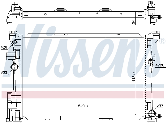 Radiator, engine cooling - 67187 NISSENS
