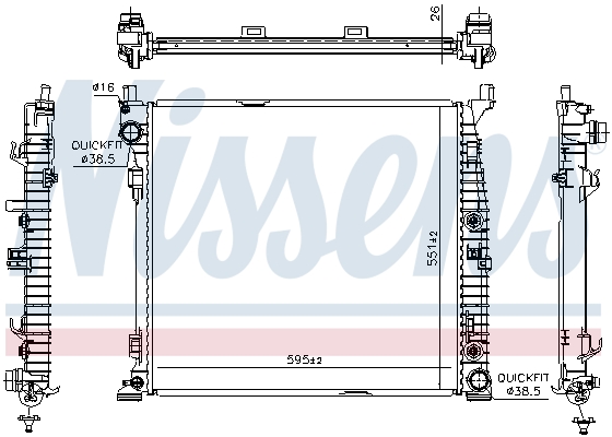 Radiator, engine cooling - 67188 NISSENS