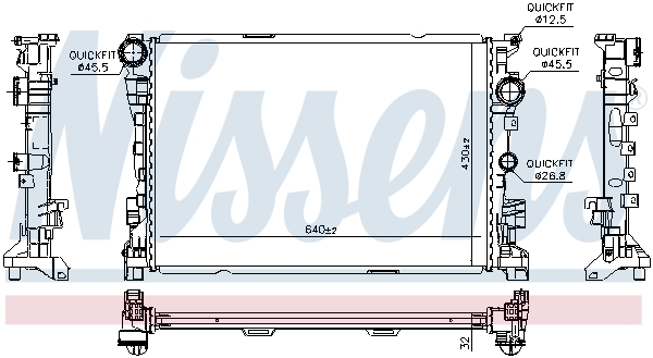 Radiator, engine cooling - 67190 NISSENS