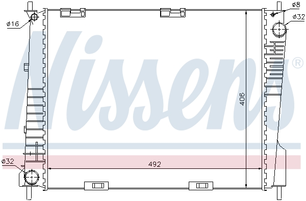 Radiator, engine cooling - 67283 NISSENS