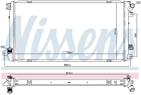 Radiator, engine cooling - 67287 NISSENS