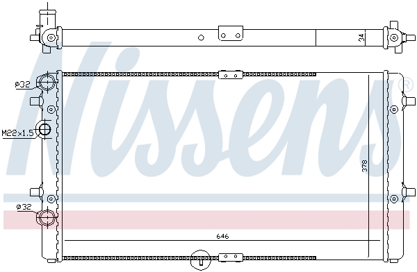 Radiator, engine cooling - 67301 NISSENS