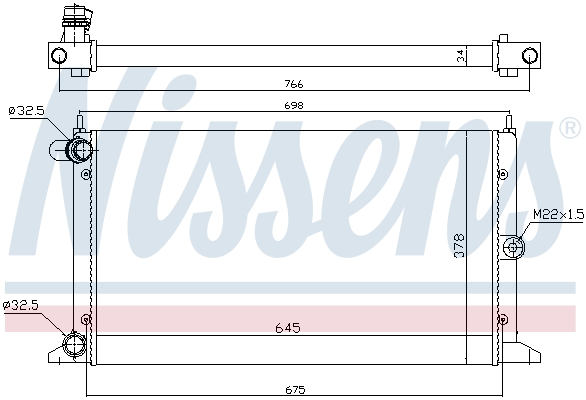 Radiator, engine cooling - 67304 NISSENS