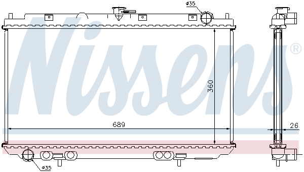 Radiator, engine cooling - 67349A NISSENS