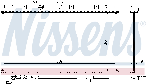 Radiator, engine cooling - 67350A NISSENS