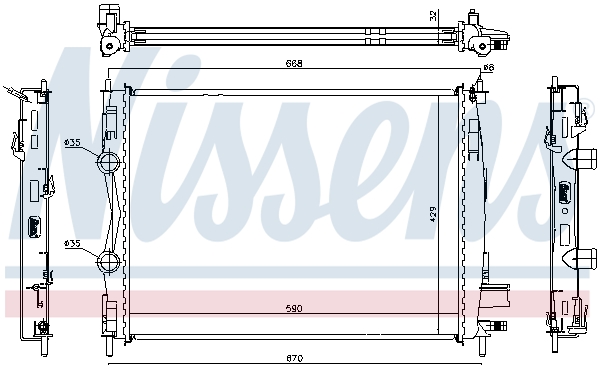 Radiator, engine cooling - 67360 NISSENS