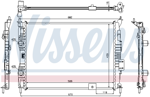 Radiator, engine cooling - 67364 NISSENS