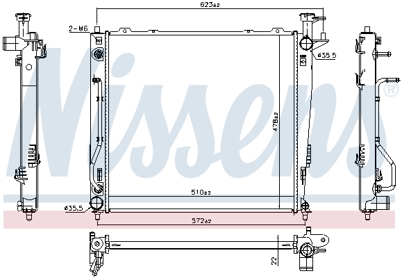 Radiator, engine cooling - 67465 NISSENS
