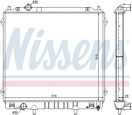 Radiator, engine cooling - 67483 NISSENS