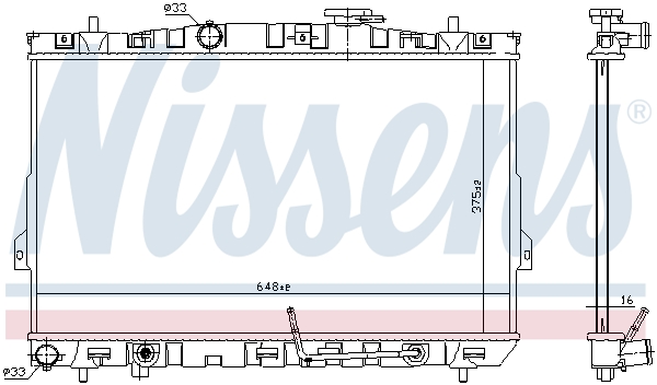 Radiator, engine cooling - 67493 NISSENS