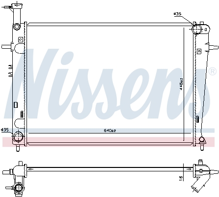 Radiator, engine cooling - 675003 NISSENS