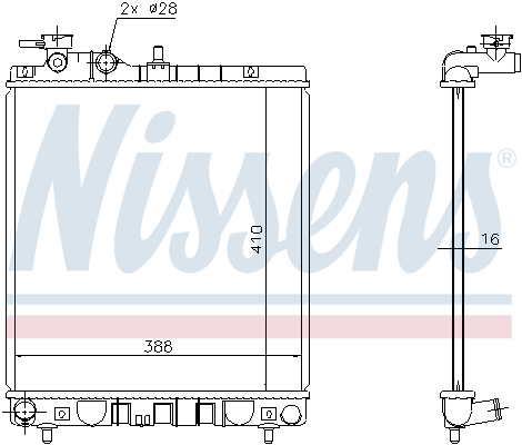 Radiator, engine cooling - 675006 NISSENS