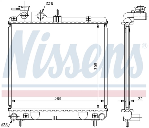 Radiator, engine cooling - 67500A NISSENS