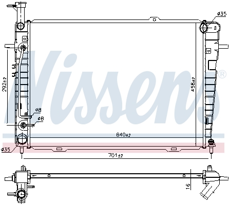 Radiator, engine cooling - 675015 NISSENS