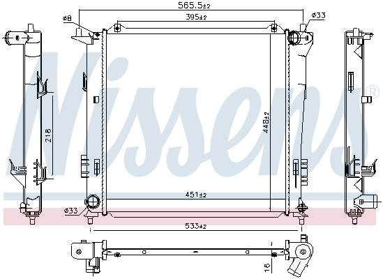 Radiator, engine cooling - 675016 NISSENS