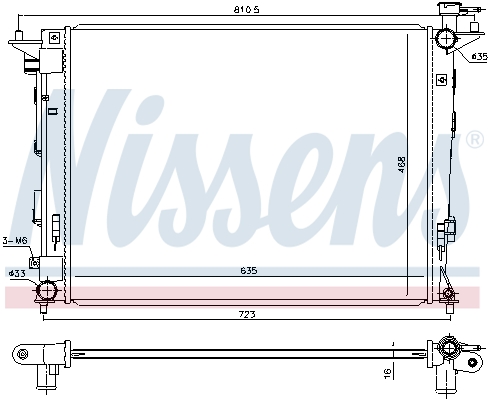 Radiator, engine cooling - 675018 NISSENS