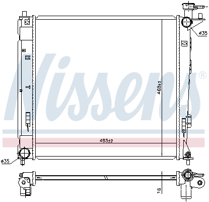 Radiator, engine cooling - 675019 NISSENS