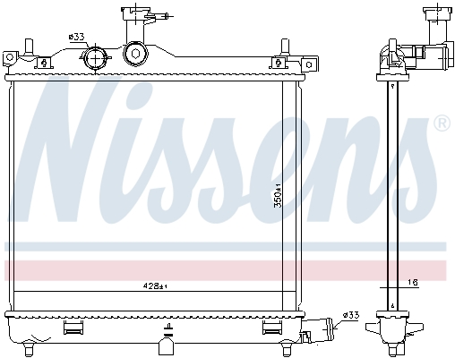 Radiator, engine cooling - 675023 NISSENS