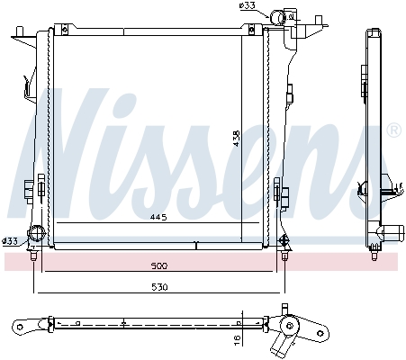 Radiator, engine cooling - 675032 NISSENS
