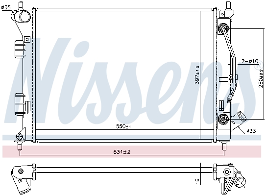 Radiator, engine cooling - 675038 NISSENS