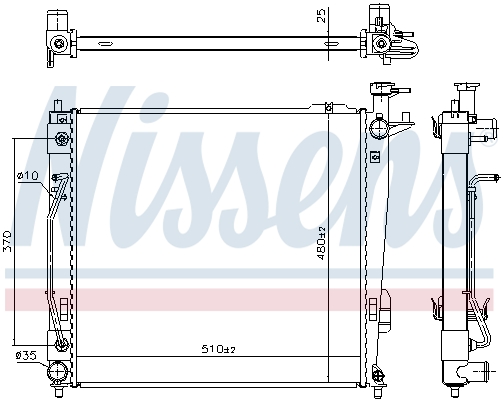 Radiator, engine cooling - 675046 NISSENS