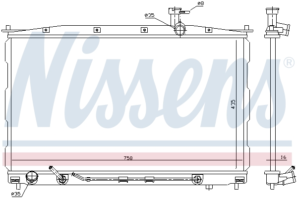 Radiator, engine cooling - 67505 NISSENS