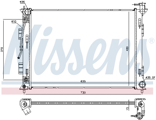 Radiator, engine cooling - 675053 NISSENS