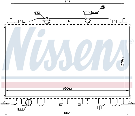 Radiator, engine cooling - 67509 NISSENS