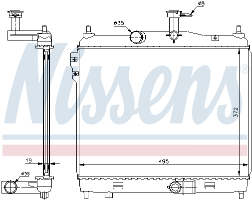 Radiator, engine cooling - 67512 NISSENS
