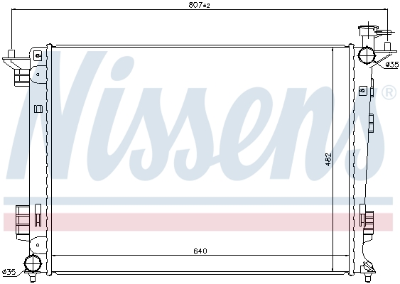 Radiator, engine cooling - 67515 NISSENS