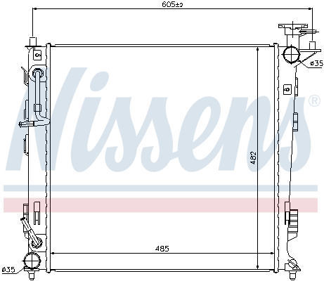 Radiator, engine cooling - 67516 NISSENS