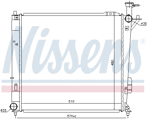 Radiator, engine cooling - 67518 NISSENS