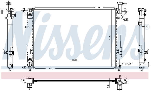 Radiator, engine cooling - 67521 NISSENS