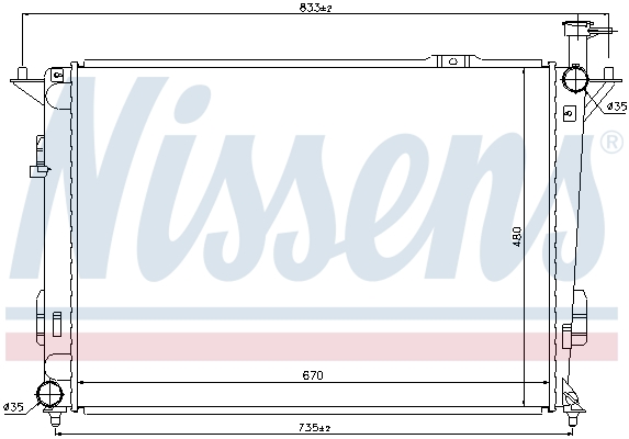 Radiator, engine cooling - 67522 NISSENS