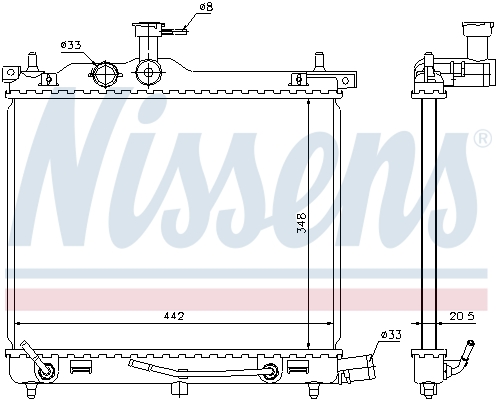 Radiator, engine cooling - 67547 NISSENS