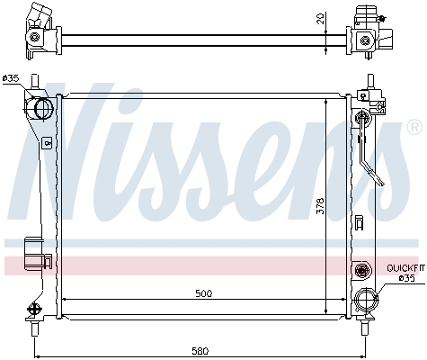 Radiator, engine cooling - 67548 NISSENS