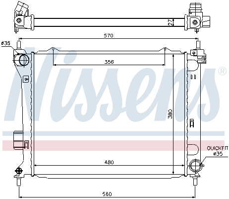 Radiator, engine cooling - 67549 NISSENS