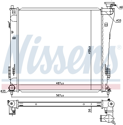 Radiator, engine cooling - 67551 NISSENS