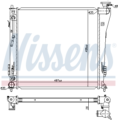 Radiator, engine cooling - 67552 NISSENS