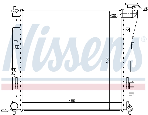 Radiator, engine cooling - 67606 NISSENS