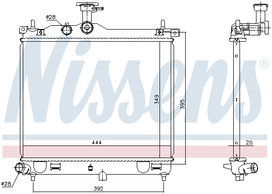 Radiator, engine cooling - 67610 NISSENS