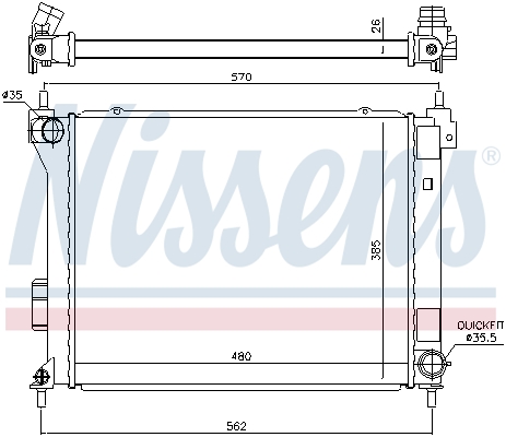 Radiator, engine cooling - 67615 NISSENS