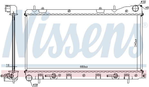 Radiator, engine cooling - 67707A NISSENS