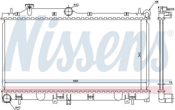 Radiator, engine cooling - 67723 NISSENS